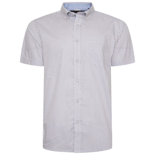 KAM Geo Print Shirt White